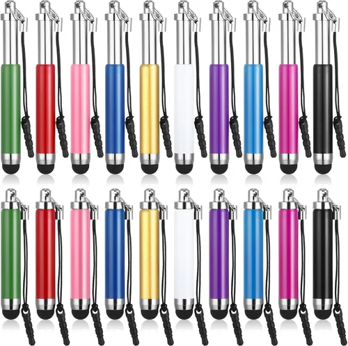Relaxweex 20 mini lápices capacitivos y resistentes para pantalla táctil, lápiz capacitivo retráctil para todos los teléfonos inteligentes,