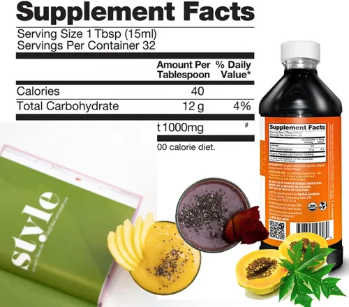 Miniatura 6 de Herbal Goodness Soporte de plaquetas de extracto de hoja de papaya – 15 veces refuerzo de plaquetas en sangre, apoyo de médula ósea y bazo, salud
