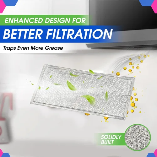 Miniatura 4 de Filtro de microondas de repuesto de 13.3 x 5.85 pulgadas WB06X10596 GE para Whirlpool Samsung Maytag – Filtros de grasa de pantalla de malla