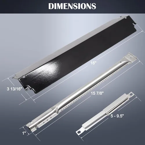 Miniatura 3 de Yiming Piezas de repuesto de parrilla para modelos de parrilla Charbroil 463268008, 463268007, 463268606, 463248108, 463268706. Escudos térmicos