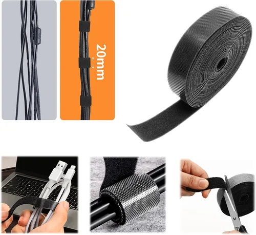 Miniatura 7 de Eco-Fused Kit organizador de cables - Gestión de cables - Soportes de cables con ranura, soportes de clip de cable autoadhesivos, bridas de cables