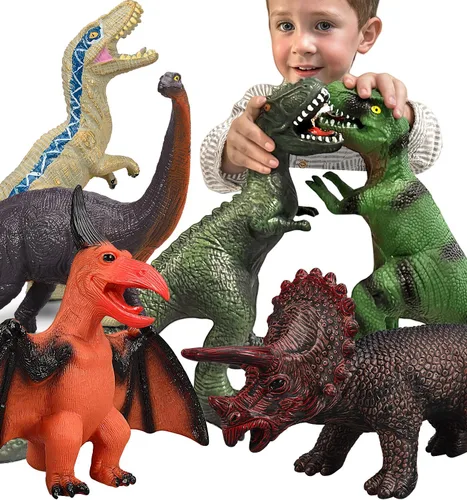 Gzsbaby 6 juguetes de dinosaurio jumbo para niños de 3 a 5 años y niños pequeños, juguetes de dinosaurio grandes y suaves para los amantes – regalos