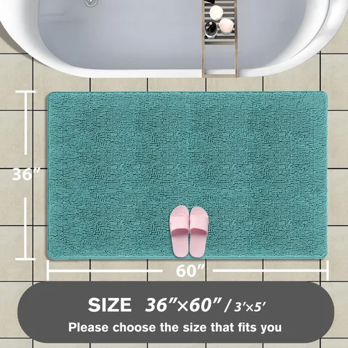 Miniatura 522 de Alfombra de baño pequeña de 12 x 18 pulgadas, lavable y absorbente, antideslizante, alfombra de baño de felpilla gruesa y suave para baño, ducha