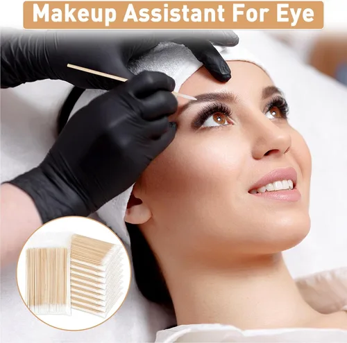 Miniatura 7 de 1000 hisopos de algodón microblading, punta puntiaguda, hisopos de algodón, palitos de madera, aplicador de punta de algodón, suministros