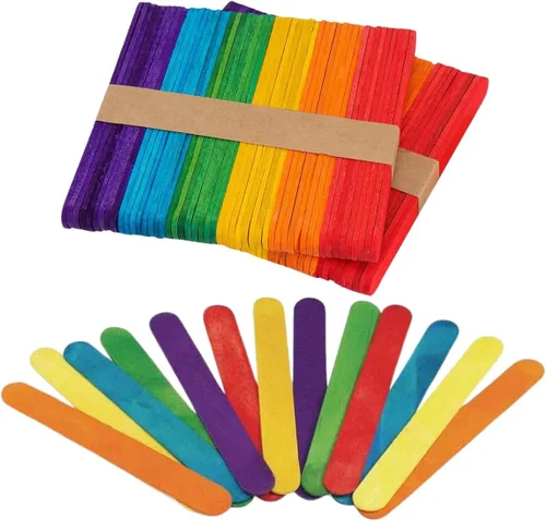 Palitos de manualidades jumbo de colores Eco Craft Stix de 6 pulgadas, paquete de 1,000 unidades de palitos de manualidades jumbo de colores