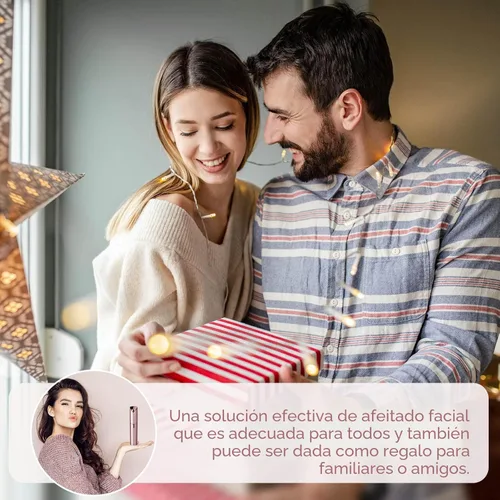 Miniatura 8 de Depilación facial para mujeres, removedor de vello facial eléctrico sin dolor recargable para cara, labios, barbilla con 2 cabezales de repuesto