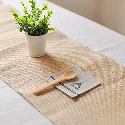 Miniatura 2 de MDS - Paquete de 5 caminos de mesa de arpillera para boda de 12 pulgadas x 10 yardas de largo, rollo para estilo granja, manteles individuales