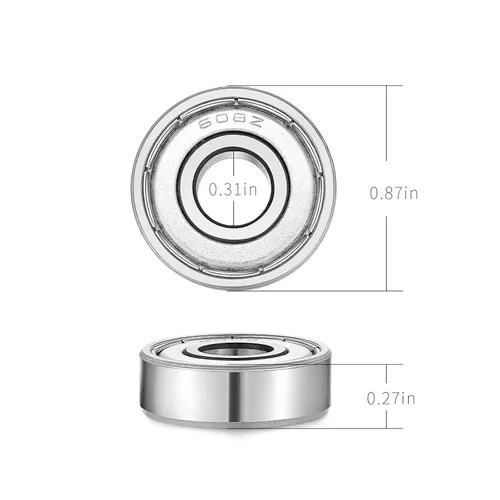 Miniatura 2 de 608-Z Rodamientos de patineta miniatura sellados blindados - 0.315x0.866x0.276 in, 10 unidades, utilizados en maquinaria de longboard y scooters