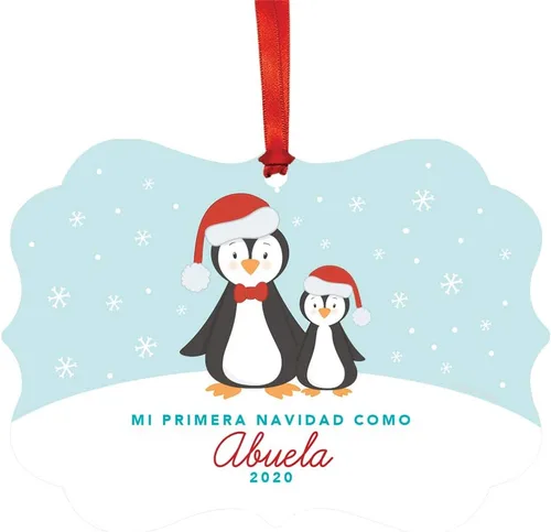 Miniatura 28 de Andaz Press Adorno de recuerdo de Navidad con marco de fantasía de familia española, Nuestra Primera Navidad Como UNA Familia De Tres 2024, Familia