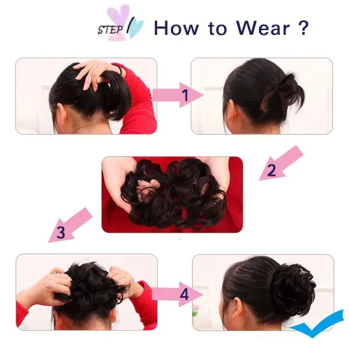 Miniatura 6 de 2 extensiones de cabello ondulado y grueso para mujer, de color negro natural, fibra sintética resistente al calor, para belleza, fiestas, uso