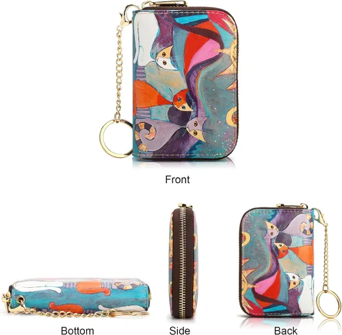 Miniatura 2 de APHISON RFID - Tarjetero, carteras para mujer. Funda para tarjetas de piel con cremallera para mujerniñaCaja regalo