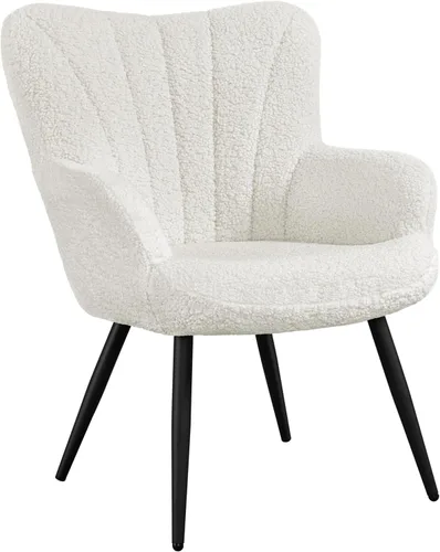 Miniatura 17 de Yaheetech Sillón de piel sintética, silla moderna con patas de metal, cómoda silla tapizada para sala de estar, dormitorio, tocador, marrón, 2 piezas