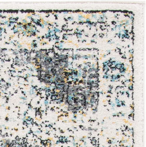 Miniatura 7 de SAFAVIEH Evoke Collection EVK220B Medallón oriental shabby chic de 2'2" x 4', color gris/dorado, no desprende pelusa, alfombra de acento para sala