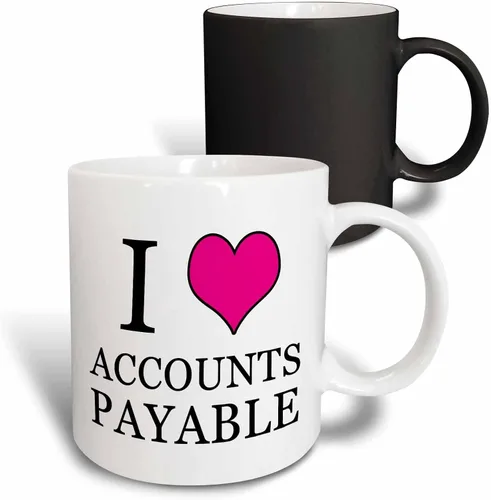 Miniatura 13 de 3dRose I Love Accounts Payable - Taza negra de dos tonos (11 onzas), color rosa