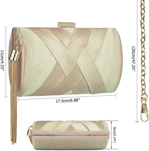 Miniatura 7 de Elegante bolso de noche con borlas para mujer, bolso de mano para novia, boda, graduación, noche, fiesta