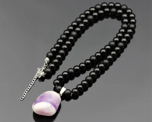 Miniatura 8 de Colgante de turmalina cruda natural, Collar de cuentas de ónix negro genuino, Collar de piedra negra, Collar de piedras preciosas, Cuentas de 0.315