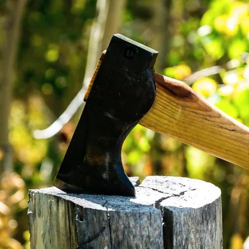 Miniatura 4 de COUNCIL TOOL Hacha Wood-Craft Pack - Hacha de camping de 2 lb, mango curvado de nogal americano de 24" con funda de cuero, fabricado en los Estados
