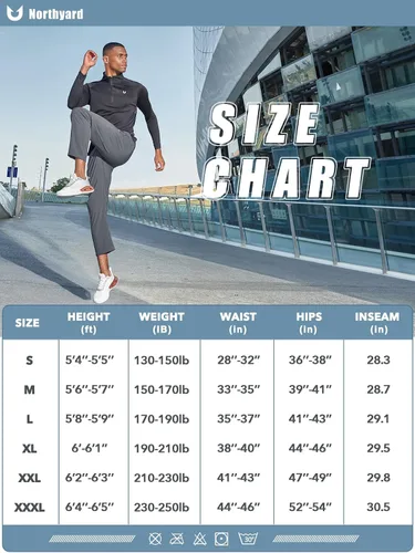 Miniatura 6 de NORTHYARD Men's Fleece Lined Pants Athletic Workout Running Joggers Winter Warm Wind Sweatpants for Active Gym Track Jogging