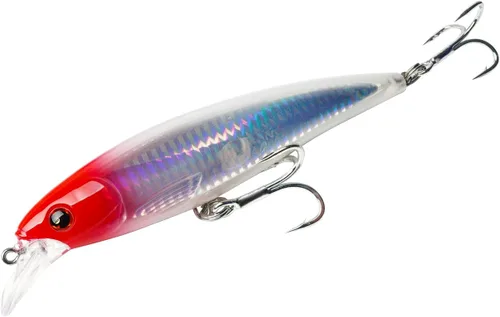 Señuelos flotantes, señuelos de arrastre con ganchos agudos BKK 1/0 # 4X y 5 sonajeros de acero. Acción realista atrae a los peces. Ideal para agua