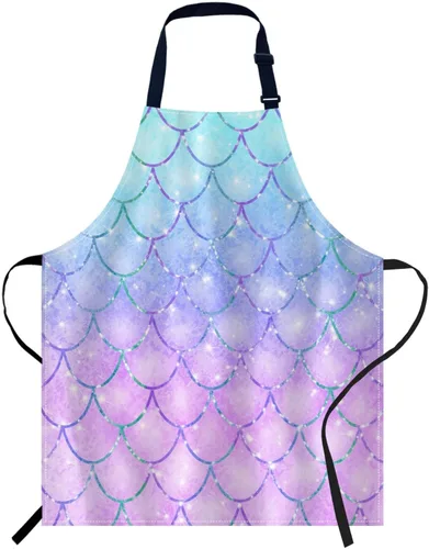 Miniatura 10 de oFloral Delantal de campo de fútbol americano y pelota, unisex, ajustable, delantal de chef de cocina, delantal para mujeres y hombres para cocina
