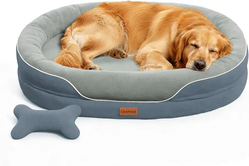 Miniatura 8 de CWAWZ Cama ortopédica XL para perro, cama extragrande para perros, sofá para perros de gran tamaño con refuerzos envolventes completos, cama Gris