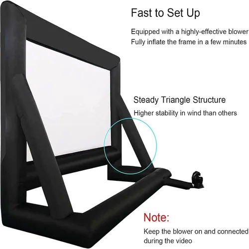 Miniatura 7 de Proyector inflable de 24 pies, pantalla de película para exteriores e interiores, pantalla de proyección de cine portátil, con soplador de aire