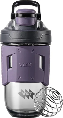 Miniatura 10 de TKK Blender Shaker Bottle 24 onzas con bola mezcladora de plástico para proteínas antes y después del entrenamiento, vaso mezclador de bebidas