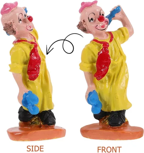 Miniatura 4 de Toyvian Figura de payaso de circo, adorno decorativo en miniatura para bandeja de arena y hogar D Cor modelo de payaso de resina de 3.93 pulgadas