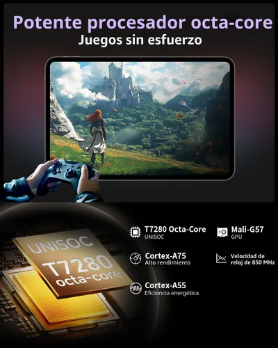 Miniatura 5 de TECLAST Android 16 T65 Tablet grande de 13.4 pulgadas, 20GB+128GB, pantalla IPS de 1920x1200 a 120Hz, procesador Octa-Core de 2.2Ghz, batería