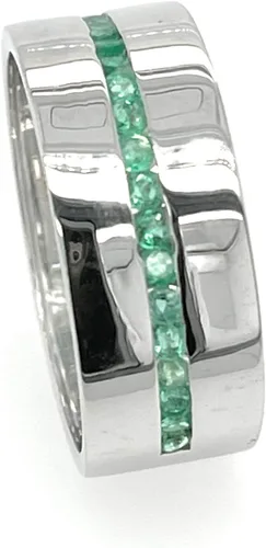 Miniatura 7 de Anillo de plata de ley 925 con esmeralda natural para hombre, talla 6, 7, 8, 9, 10, 11, 12, 13