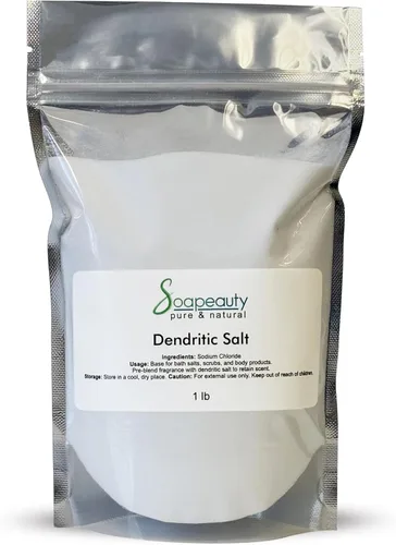 Soapeauty Sal Dendrítica | Sal de baño y cuerpo de grano fino premium para exfoliantes, exfoliantes y baños de leche | Alta absorción para aceites