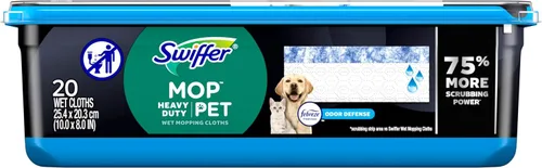 Miniatura 10 de Swiffer Recambios de Paño Húmedo Multisuerficie de Servicio Pesado para Trapear y Limpiar Pisos, Mascotas con Defensa de Olores Febreze, 20