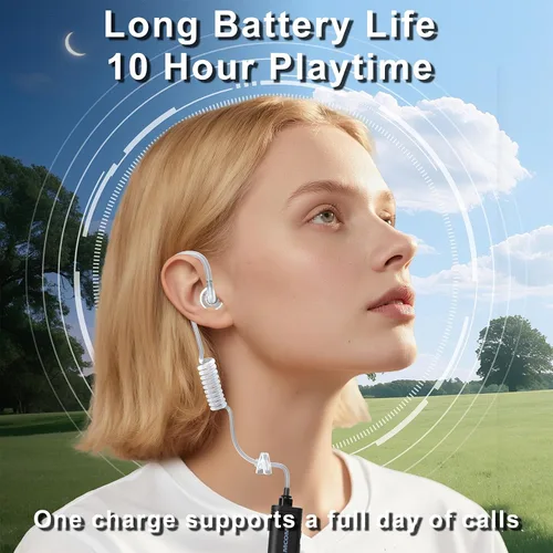 Miniatura 2 de SAMCOM Auriculares inalámbricos con tubo acústico transparente para Walkie Talkies, pieza de oído de vigilancia BTEAR01 con 2 pines tipo K dongle 10