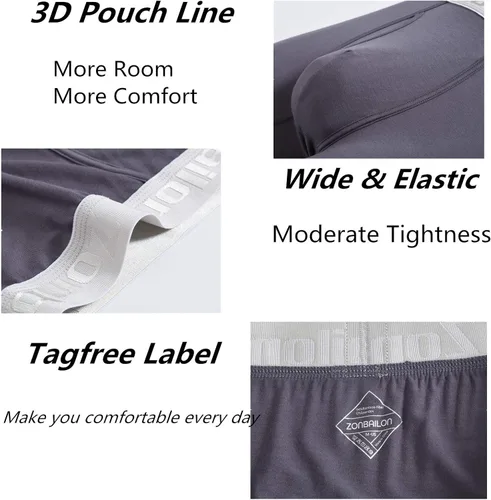 Miniatura 2 de Ropa interior de bambú para hombre, calzoncillos tipo bóxer con bolsa para bragueta M, L, XL, 2XL, 3XL