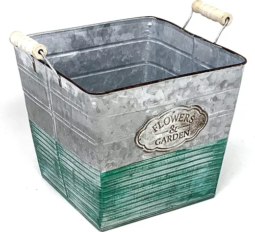 Miniatura 3 de Maceta galvanizada de allgala para decoración de interior y exterior - Cuadrada - 3 piezas - HD88308