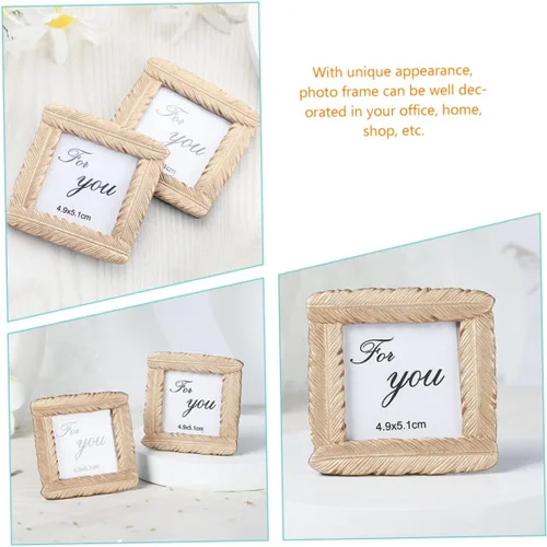Miniatura 9 de NOLITOY Carpeta de fotos pequeña, 8 unidades, juego dorado, decoración antigua, decoración de mesa, marcos de pósteres pequeños para colgar