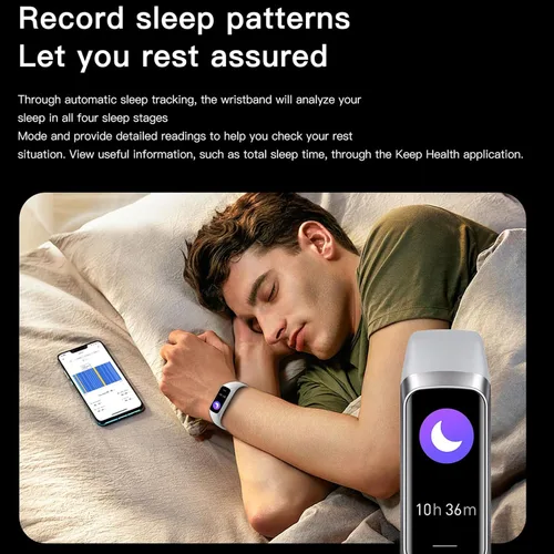 Miniatura 5 de Keep Health Fitness Trackers para mujeres y hombres Amoled Step Counter Slim Thin 25 modos deportivos con monitor de presión arterial de frecuencia