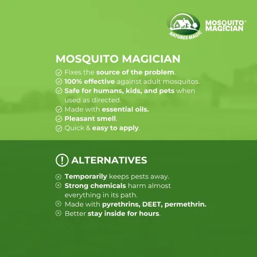 Miniatura 7 de Mosquito Magician Concentrado líquido, mata mosquitos, pulgas y hormigas de fuego, tratamiento en aerosol para patio, seguro para mascotas, uso