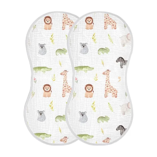 Miniatura 11 de Juego de 1 paños de muselina para bebé, suaves y absorbentes, con estampado de vaca, baberos, toalla facial para niños recién nacidos, 22 x 11 Vaca