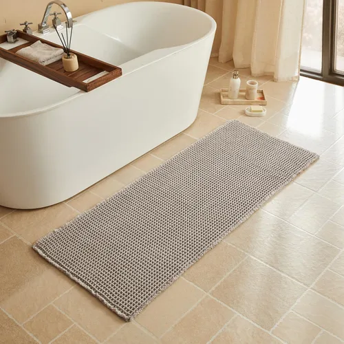 Miniatura 39 de Triohero Tapete de baño con diseño de gofre, tapete de baño pequeño y bohemio, antideslizante, lavable, ultra suave, súper absorbente, de secado