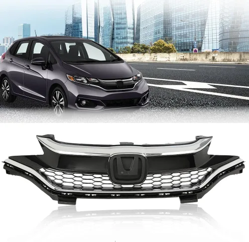 Miniatura 10 de PIT66 Protector de parrilla de parachoques delantero superior e inferior, compatible con Honda CRV 07-09 negro/cromo