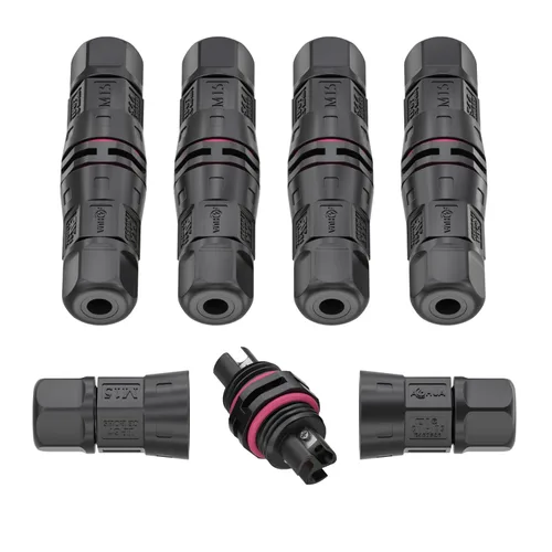 AOHUA Paquete de 5 cajas de conexiones impermeables, M15 3 pines IP68 conector de cable eléctrico para exteriores para cables de Ø3.0.197-0.315 in