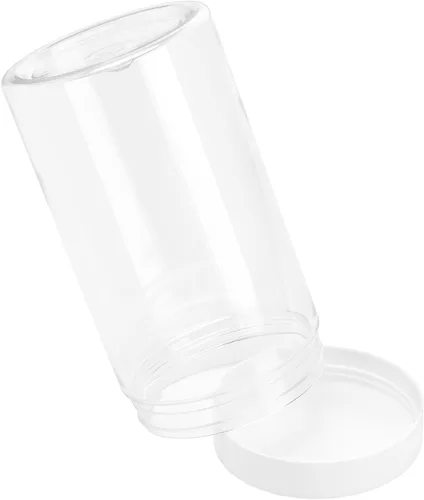 Miniatura 6 de 30 recipientes de limo de 14 onzas con tapas blancas, tarros de plástico transparente de boca ancha, pequeños recipientes de plástico transparente