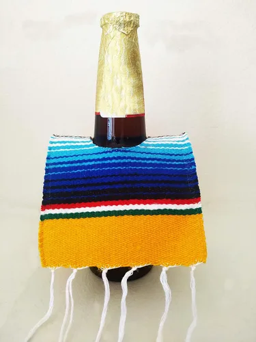 Miniatura 3 de Yani's Gifts 12 mini serapes de poncho de cerveza para Cinco de Mayo, Día de Muertos o cualquier fiesta mexicana o fiesta, Ponchos multicolor