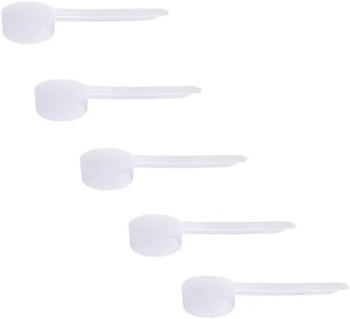 Miniatura 15 de Conjunto de 5 cucharas medidoras de plástico, 6 cucharadas (90 cc 3/8 taza 3 oz. 90 mL) con mango largo para polvos, gránulos, café, comida
