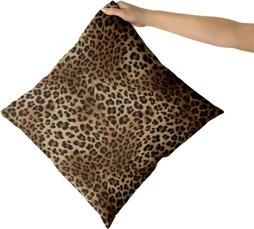 Miniatura 3 de Funda de almohada marrón con estampado de leopardo - 2 piezas Funda de almohada de guepardo de 16x16 pulgadas Fundas de almohada de algodón