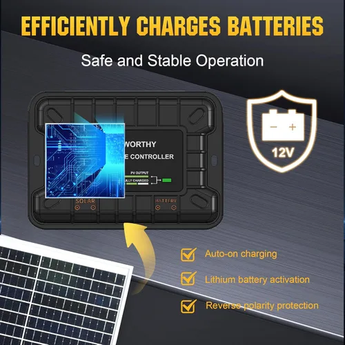Miniatura 7 de ECO-WORTHY Cargador de batería solar de 25 W 12 V, mantenedor de goteo, kit de panel solar impermeable de 25 W + soporte de montaje ajustable +