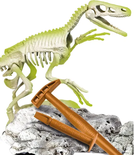 Miniatura 3 de CLEMENTONI 59174 Galileo Science Excavation Kit Velociraptor Juguete para niños mayores de 7 años cavando fósiles de dinosaurios con martillo