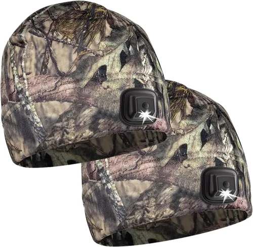 Miniatura 16 de POWERCAP - Sombrero LED con luz de 150 lúmenes, forro polar recargable con faro incorporado brillante, impermeable, cálido, talla única Mossy Oak
