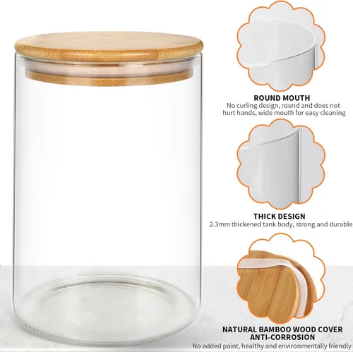 Miniatura 3 de Kmise Tarro para Masa Madre, Kit de Tarro para Masa Madre de Vidrio DIY Pro de 34 Oz con Termómetro, Espátula de Silicona, Calcomanías de Pizarra